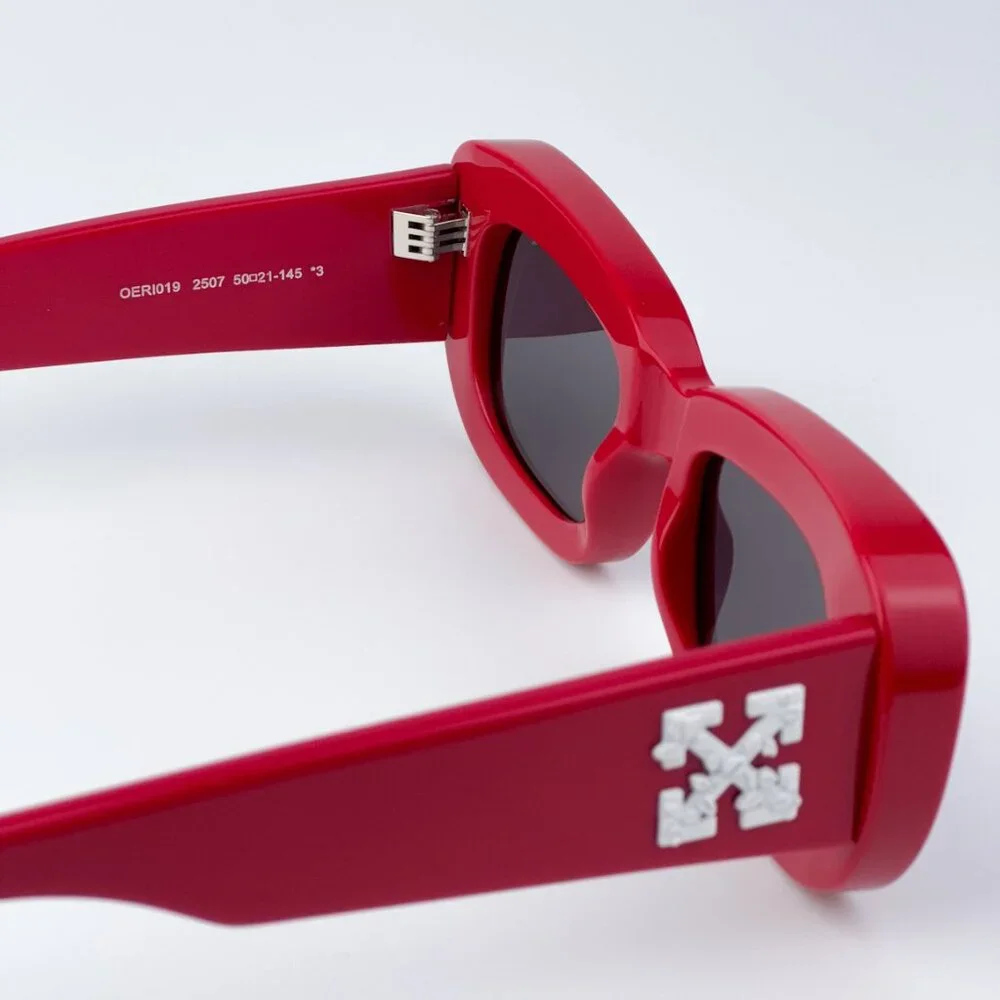 Off-White CARRARA 507 BRAND NEW Sunglasses Red Dark Grey Unisex Rectangular